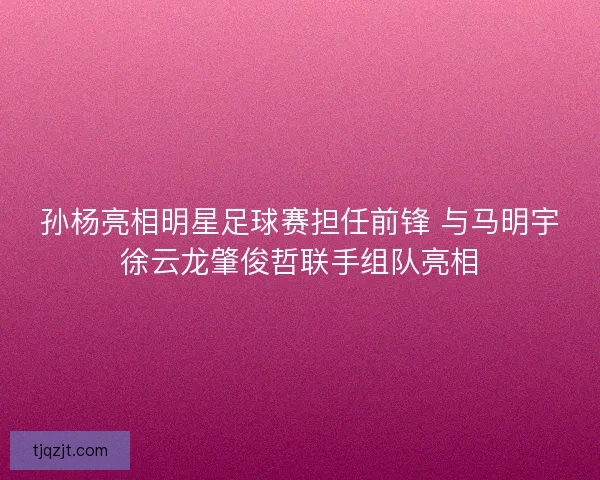 孙杨亮相明星足球赛担任前锋 与马明宇徐云龙肇俊哲联手组队亮相 孙杨亮相明星足球赛担任前锋 与马明宇徐云龙肇俊哲联手组队亮相