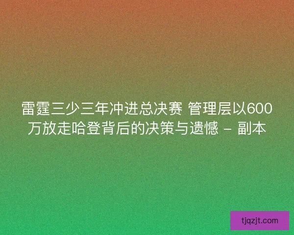 雷霆三少三年冲进总决赛 管理层以600万放走哈登背后的决策与遗憾 - 副本