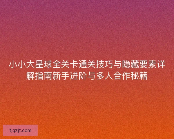 小小大星球全关卡通关技巧与隐藏要素详解指南新手进阶与多人合作秘籍