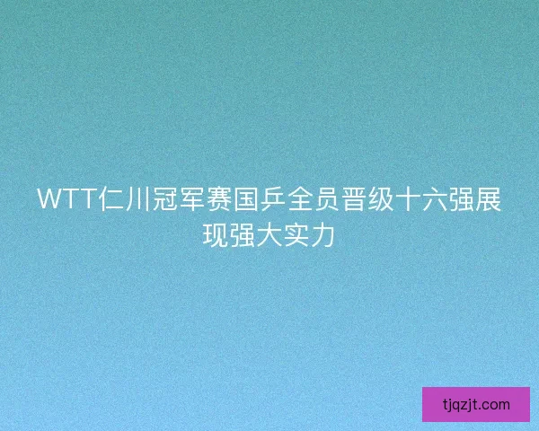 WTT仁川冠军赛国乒全员晋级十六强展现强大实力 WTT仁川冠军赛国乒全员晋级十六强展现强大实力